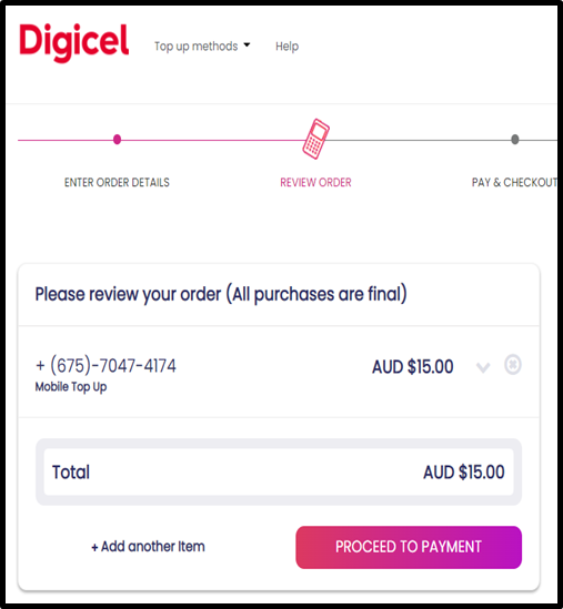 Digicel, So Many Ways to Top Up, Legal